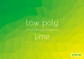 Low poly green lime abstract gradient background. Geometric triangulation in ufo green gradient style. Textured template
