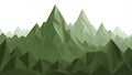 Low Poly Green Mountain Range Landscape with Abstract Geometric Peaks and Valleys Royalty Free Stock Photo