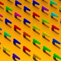 Low-poly guns 3d rendered illustration Royalty Free Stock Photo