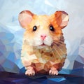 Low Poly Hamster Portrait In Surreal Style Royalty Free Stock Photo