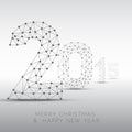 Low poly Happy New Year 2015 vector card Royalty Free Stock Photo