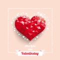 Low Poly Heart Ribbon Valentinstag Royalty Free Stock Photo