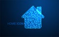 Low Poly Home Icon Design: Stylized 3D House Symbol for Apps, Games, UI, Maps, and Digital Interface Elements Royalty Free Stock Photo