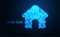 Low Poly Home Icon Design: Stylized 3D House Symbol for Apps, Games, UI, Maps, and Digital Interface Elements Royalty Free Stock Photo