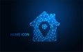 Low Poly Home Icon Design: Stylized 3D House Symbol for Apps, Games, UI, Maps, and Digital Interface Elements Royalty Free Stock Photo