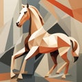 Geometric Modernism: Abstract Low Poly Centaur Illustration With Cubist Style Royalty Free Stock Photo