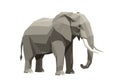 Low-poly illustration of an African elephant (Loxodonta africana) in Royalty Free Stock Photo