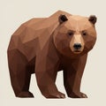 Low-poly illustration of a bear, featuring a geometric design with varied shades of Royalty Free Stock Photo