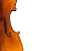 Low poly illustration of close up violin