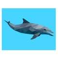 Low poly illustration of dolphin Royalty Free Stock Photo