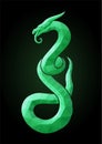 Low poly illustration with shiny green snake