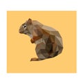 Low poly illustration of squirrel