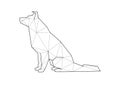 Low poly illustrations of dogs. Border Collie sitting.