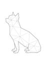 Low poly illustrations of dogs. Chihuahua sitting.