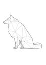 Low poly illustrations of dogs. Collie sitting.