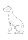 Low poly illustrations of dogs. Great Dane sitting.