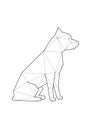 Low poly illustrations of dogs. Pitbull terrier sitting.
