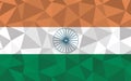 Low poly India flag vector illustration. Triangular Indian flag graphic. India country flag is a symbol of independence