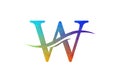 Low Poly and initial W letter logo design, Vector illustration Royalty Free Stock Photo