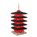 Low poly Japanese ancient pagoda isolated on white background, 3d rendering