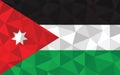 Low poly Jordan flag vector illustration. Triangular Jordanian flag graphic. Jordan country flag is a symbol of independence