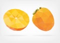 Low Poly Kaki fruit Royalty Free Stock Photo