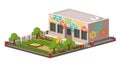 Low poly kindergarten building.