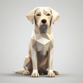 Low Poly Labrador Dog In 3d Style On White Background