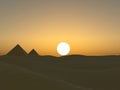 Low poly landscape desert 3d illustration Royalty Free Stock Photo