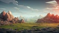 Brushstroke Fields: A Low Poly Game Landscape With Monumental Scale