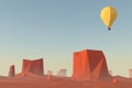 Low poly landscape scene. Monument valley in USA