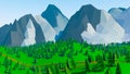 Low poly landscaped