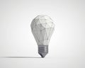 Low poly light bulb on white background