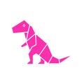 LOW POLY LOGO ICON SYMBOL TRIANGLE dinosaur. POLYGONAL GEOMETRIC logo. t- rex logo