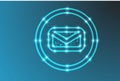 Low Poly Mail Icon, Futuristic Email Symbol, Digital Communication, Polygonal Message, Neon Envelope Royalty Free Stock Photo