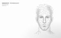 Low poly male human face biometric identification. Recognition system concept. Personal data secure access scanning Royalty Free Stock Photo