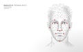 Low poly male human face biometric identification. Recognition system concept. Personal data secure access scanning Royalty Free Stock Photo