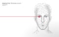 Low poly male human face biometric identification. Recognition system concept. Personal data secure access scanning Royalty Free Stock Photo