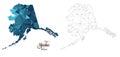 Low Poly Map of Alaska State USA. Polygonal Shape Vector Illustration