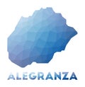 Low poly map of Alegranza. Royalty Free Stock Photo