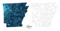 Low Poly Map of Arkansas State USA. Polygonal Shape Vector Illustration