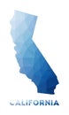 Low poly map of California. Royalty Free Stock Photo