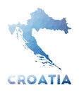 Low poly map of Croatia.