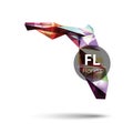 Low poly map of florida state. Vector illustration decorative design Royalty Free Stock Photo