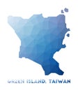 Low poly map of Green Island, Taiwan.