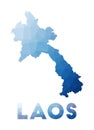 Low poly map of Laos.