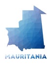 Low poly map of Mauritania.