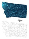 Low Poly Map of Montana State USA. Polygonal Shape Vector Illustration