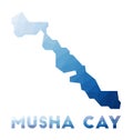 Low poly map of Musha Cay. Royalty Free Stock Photo