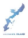 Low poly map of Okinawa Island.
